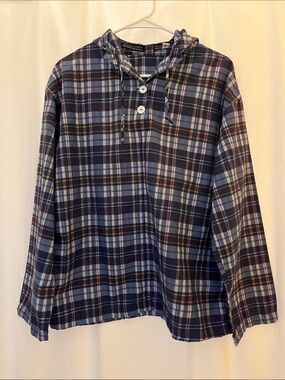 Florence Walsh Vintage Plaid Hooded Pullover Size Medium
